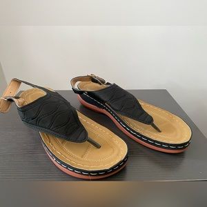 NEW women’s black sandal. Three colors black, army green and dark blue